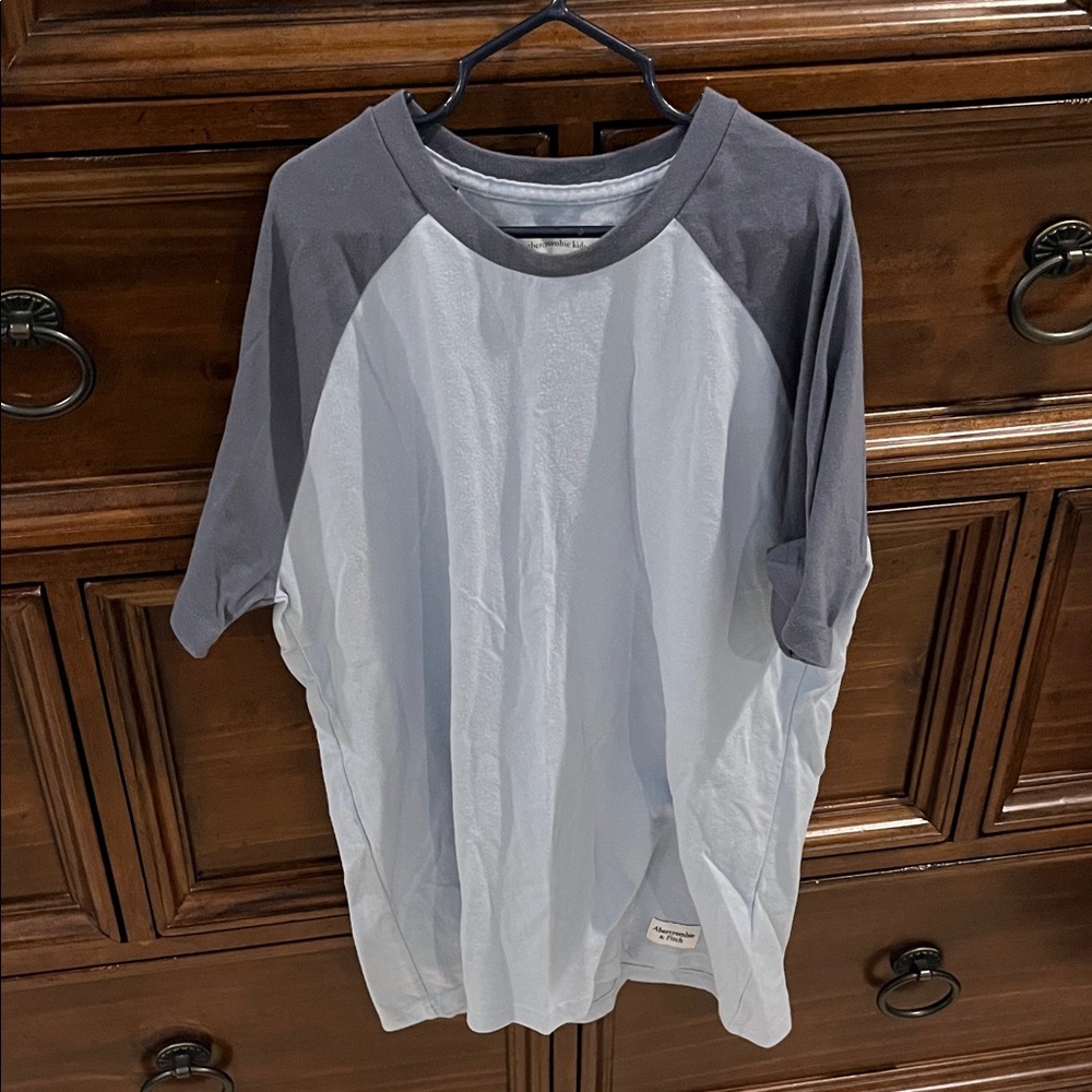 Abercrombie Kids Light Blue and Gray Short Sleeve Tee